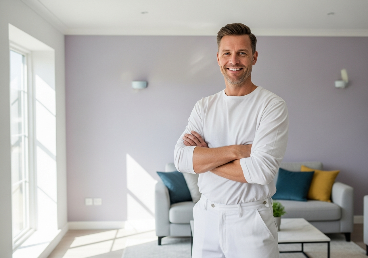 Peintre professionnel au travail